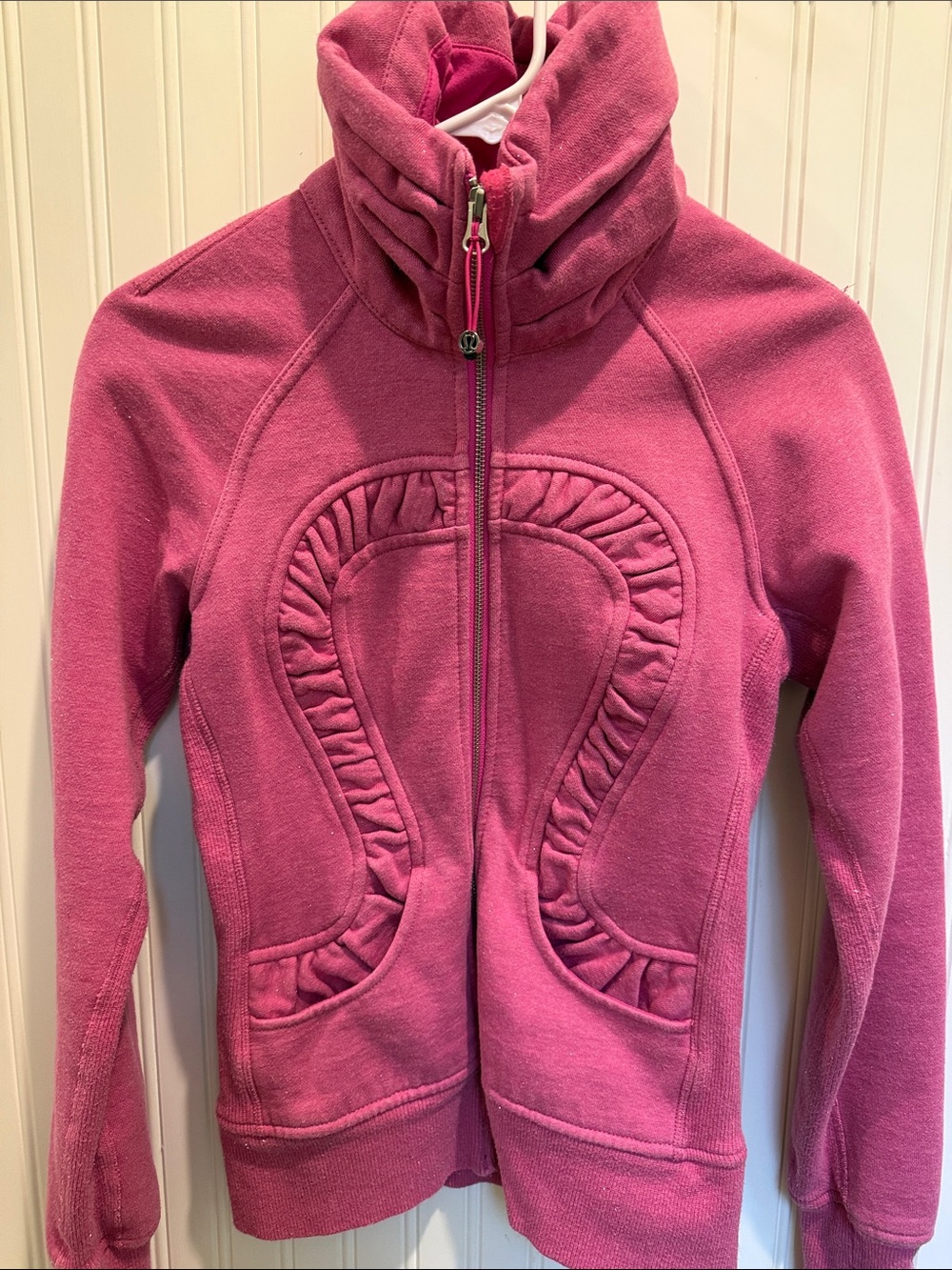 lululemon vintage Cuddle Up Pink Ruffled Full-Zip Hoodie